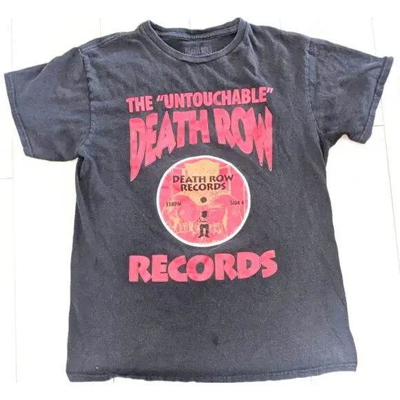 Death Row Records T-Shirt Sz Medium Cotton Graphic Tee Black Red Logo Unisex - Picture 1 of 3